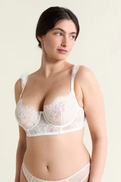ETAM Sujetadores De Encaje|Sujetadores Sexy|Soutien-gorge N.9 - Balconnet bustier en dentelle ECRU