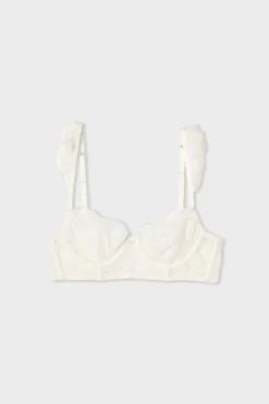 ETAM Sujetadores De Encaje|Sujetadores Sexy|Soutien-gorge N.9 - Balconnet bustier en dentelle ECRU