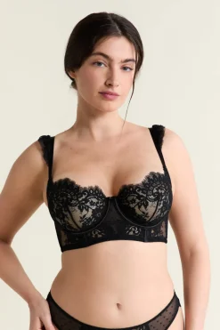 ETAM Sujetadores De Encaje|Sujetadores Sexy|Soutien-gorge N.9 - Balconnet bustier en dentelle NOIR