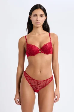 ETAM Balconette|Soutien-gorge N.4 - Le coques fines en broderie ROUGE
