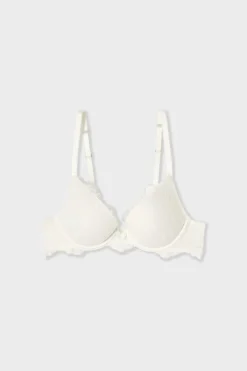 ETAM Sujetadores De Encaje|Sujetadores Sexy|Soutien-gorge N.2 - Le push-up en dentelle ECRU