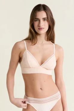 ETAM Lencería De Novia|Sujetadores De Encaje|Soutien-gorge N.8 - Le triangle sans armatures en dentelle BLUSH