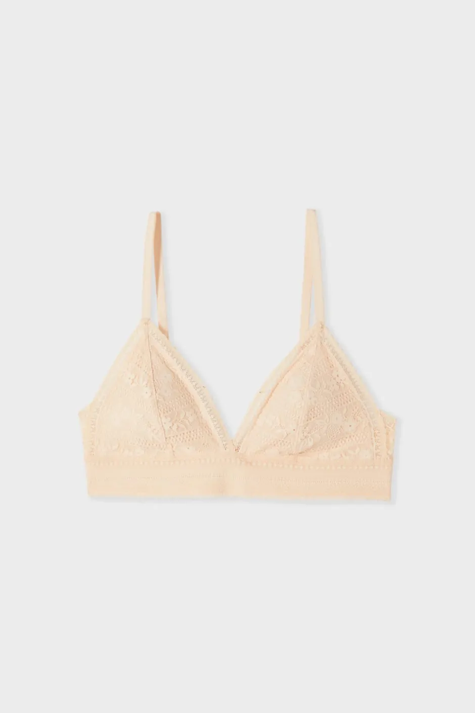 ETAM Lencería De Novia|Sujetadores De Encaje|Soutien-gorge N.8 - Le triangle sans armatures en dentelle BLUSH