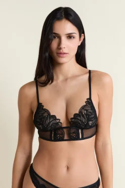 ETAM Sujetadores De Encaje|Sujetadores Sexy|Soutien-gorge triangle en guipure NOIR