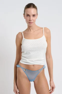 ETAM Braguitas Sexy|Tanga|String en tulle BLEU AZUR