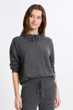 ETAM Pijamas Calentitos|Ponchos, Sudaderas Y Chaquetas|Sudadera con capucha de cashmere ANTRACITA