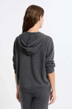 ETAM Pijamas Calentitos|Ponchos, Sudaderas Y Chaquetas|Sudadera con capucha de cashmere ANTRACITA