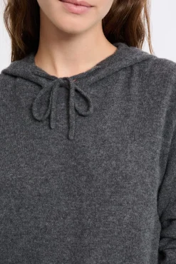 ETAM Pijamas Calentitos|Ponchos, Sudaderas Y Chaquetas|Sudadera con capucha de cashmere ANTRACITA