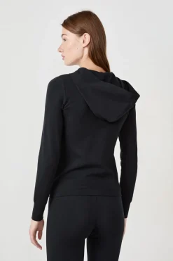 ETAM Homewear|Ponchos, Sudaderas Y Chaquetas|Sudadera con capucha y cremallera de algodón NEGRO