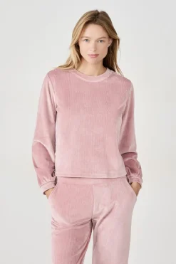 ETAM Pijamas Calentitos|Ponchos, Sudaderas Y Chaquetas|Sudadera con efecto terciopelo ROSA EMPOLVADO