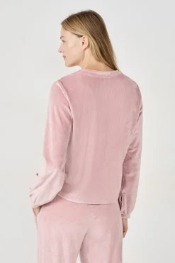 ETAM Pijamas Calentitos|Ponchos, Sudaderas Y Chaquetas|Sudadera con efecto terciopelo ROSA EMPOLVADO