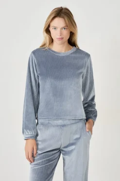 ETAM Pijamas Calentitos|Ponchos, Sudaderas Y Chaquetas|Sudadera con efecto terciopelo AZUL