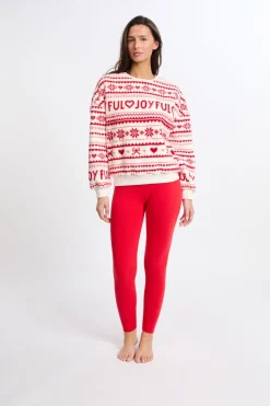 ETAM Los Pijamas Más Responsables|Pijamas Calentitos|Sudadera con estampado ROJO