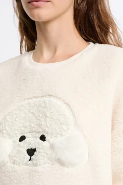 ETAM Pijamas Calentitos|Ponchos, Sudaderas Y Chaquetas|Sudadera con estampado de perro y efecto polar CRUDO