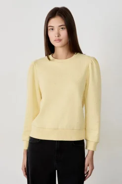 ETAM Cuello Redondo|Sudaderas|Sudadera de algodón AMARILLO P&Aacute;LIDO