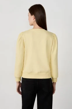 ETAM Cuello Redondo|Sudaderas|Sudadera de algodón AMARILLO P&Aacute;LIDO