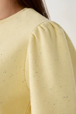 ETAM Cuello Redondo|Sudaderas|Sudadera de algodón AMARILLO P&Aacute;LIDO
