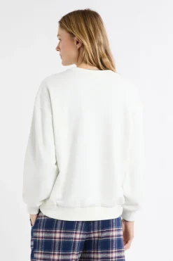 ETAM Los Pijamas Más Responsables|Ponchos, Sudaderas Y Chaquetas|Sudadera de algodón con estampado de esquiadores crudo