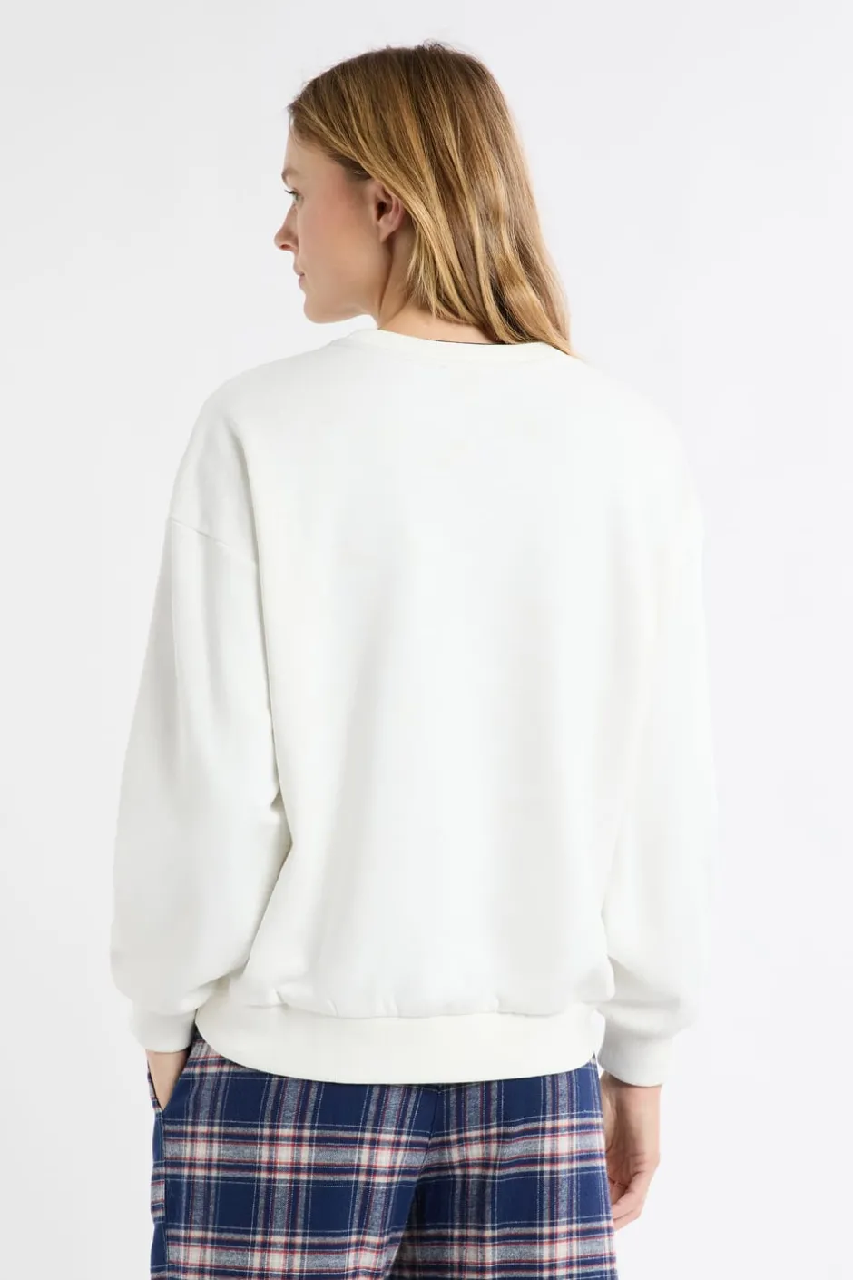 ETAM Los Pijamas Más Responsables|Ponchos, Sudaderas Y Chaquetas|Sudadera de algodón con estampado de esquiadores crudo