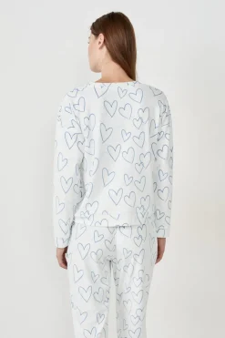 ETAM Ponchos, Sudaderas Y Chaquetas|Partes De Arriba De Pijama|Sudadera de pijama con corazones BLANCO