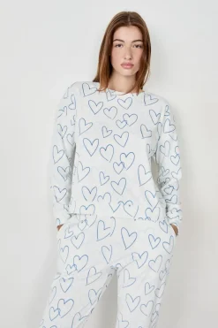 ETAM Ponchos, Sudaderas Y Chaquetas|Partes De Arriba De Pijama|Sudadera de pijama con corazones BLANCO