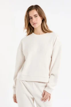 ETAM Homewear|Los Pijamas Más Responsables|Sudadera de pijama con cuello redondo crudo