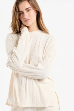 ETAM Homewear|Los Pijamas Más Responsables|Sudadera de pijama con cuello redondo crudo