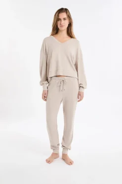 ETAM Homewear|Ponchos, Sudaderas Y Chaquetas|Sudadera de pijama con cuello en V MARR&Oacute;N