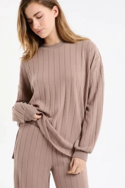 ETAM Homewear|Los Pijamas Más Responsables|Sudadera de pijama con cuello redondo MARR&Oacute;N