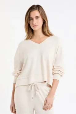ETAM Ponchos, Sudaderas Y Chaquetas|Homewear|Sudadera de pijama con cuello en V BEIGE