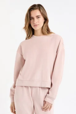 ETAM Homewear|Los Pijamas Más Responsables|Sudadera de pijama con cuello redondo ROSA EMPOLVADO