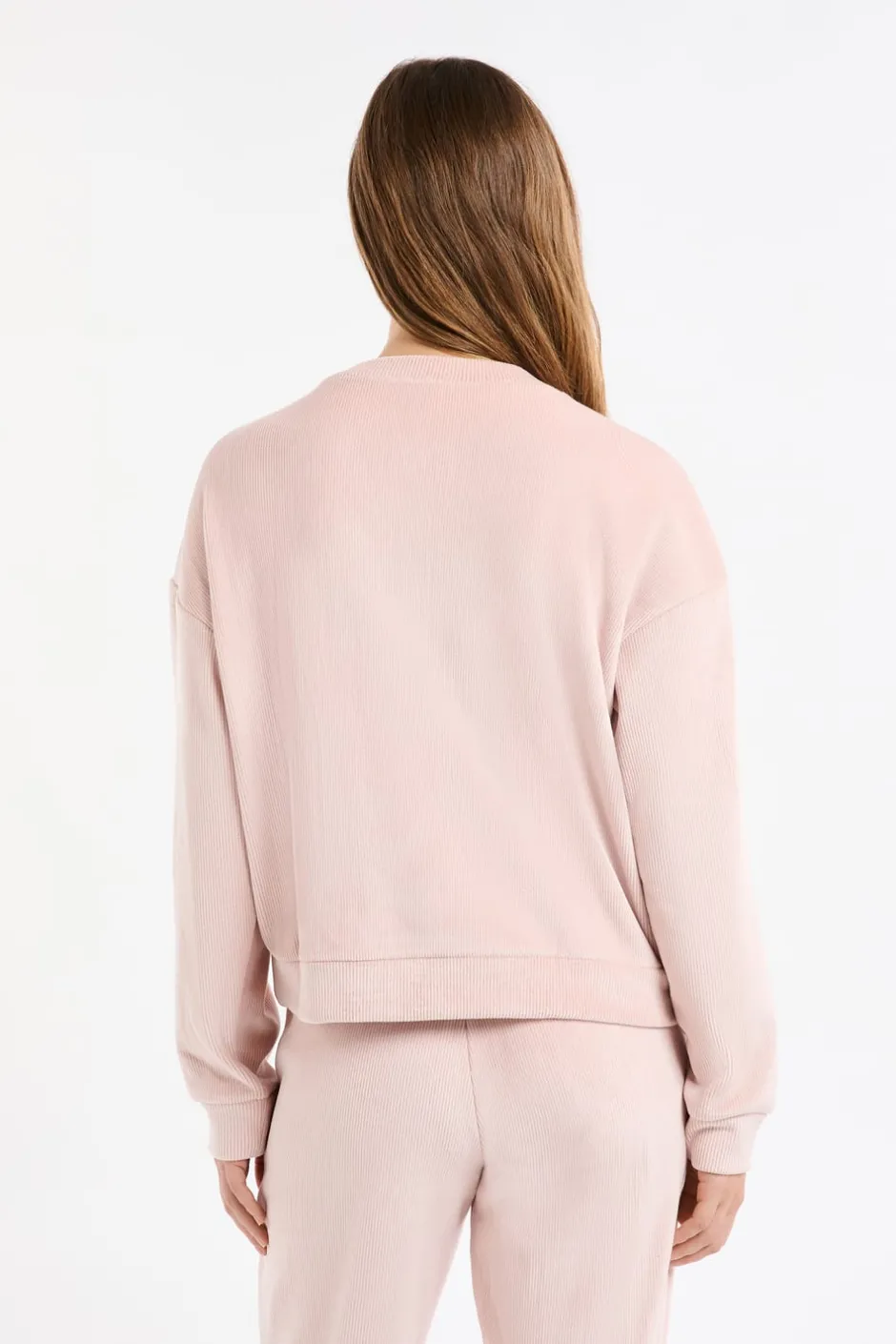 ETAM Homewear|Los Pijamas Más Responsables|Sudadera de pijama con cuello redondo ROSA EMPOLVADO