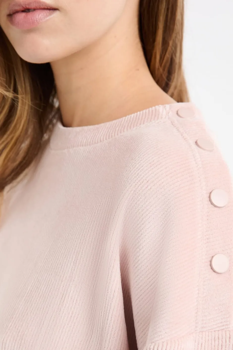 ETAM Homewear|Los Pijamas Más Responsables|Sudadera de pijama con cuello redondo ROSA EMPOLVADO