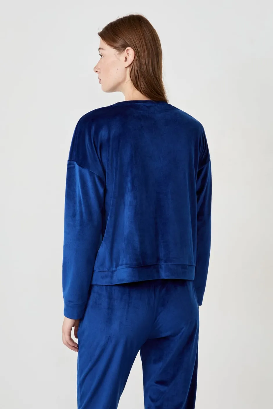 ETAM Pijamas Calentitos|Ponchos, Sudaderas Y Chaquetas|Sudadera de pijama con efecto terciopelo AZUL MARINO