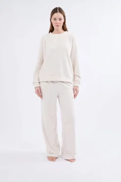 ETAM Pijamas Calentitos|Ponchos, Sudaderas Y Chaquetas|Sudadera de pijama con efecto terciopelo CRUDO