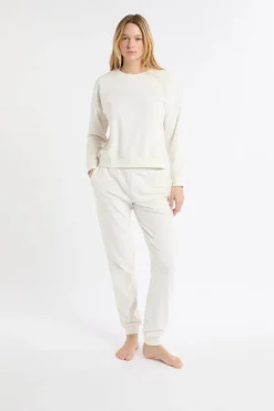 ETAM Los Pijamas Más Responsables|Ponchos, Sudaderas Y Chaquetas|Sudadera de pijama con estampado de estrellas crudo