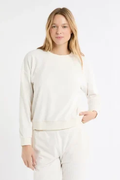 ETAM Los Pijamas Más Responsables|Ponchos, Sudaderas Y Chaquetas|Sudadera de pijama con estampado de estrellas crudo