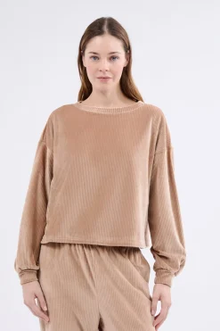 ETAM Homewear|Ponchos, Sudaderas Y Chaquetas|Sudadera de pijama de terciopelo TOPO