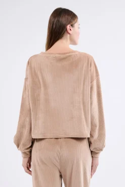 ETAM Homewear|Ponchos, Sudaderas Y Chaquetas|Sudadera de pijama de terciopelo TOPO