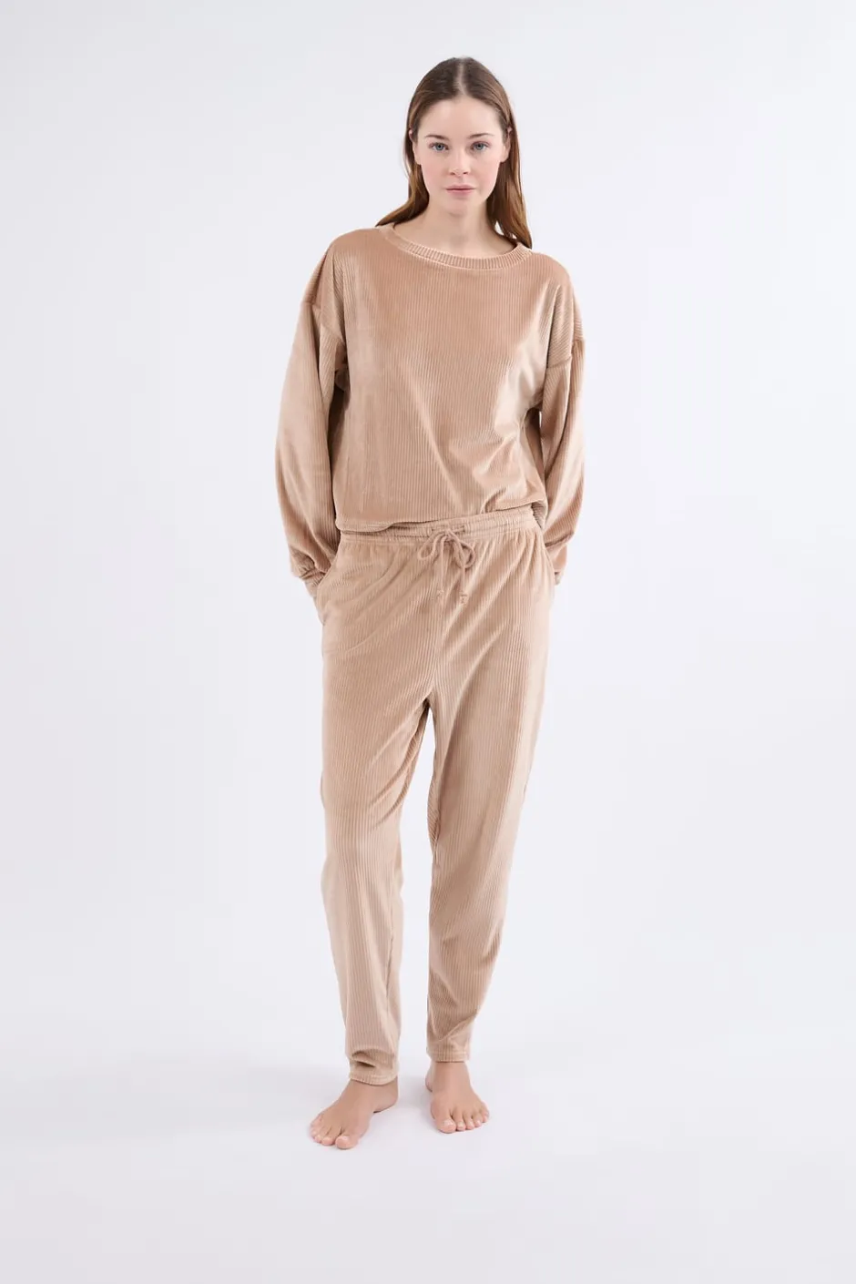 ETAM Homewear|Ponchos, Sudaderas Y Chaquetas|Sudadera de pijama de terciopelo TOPO