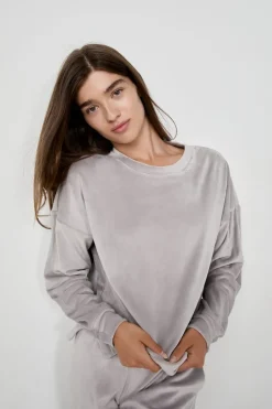 ETAM Homewear|Pijamas Calentitos|Sudadera de pijama de terciopelo GRIS