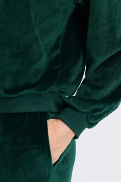 ETAM Homewear|Pijamas Calentitos|Sudadera de pijama de terciopelo VERDE OSCURO