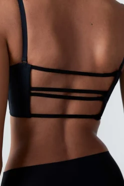ETAM Sujetadores Talla Grande: Copas D-G|Sujetadores Invisibles|Sujetador - Bustier copas finas NEGRO