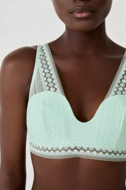 ETAM Sujetadores De Encaje|Sin Tirantes|Sujetador foulard de encaje VERDE P&Aacute;LIDO