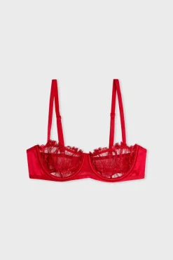 ETAM Sujetadores Sexy|Balconette|Sujetador Nº 9 - Balconnet ROJO