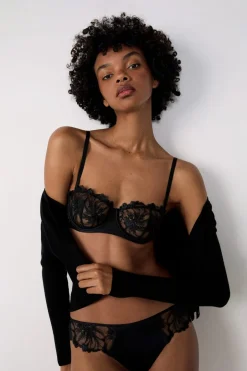 ETAM Sujetadores Sexy|Balconette|Sujetador Nº 9 - Balconnet NEGRO