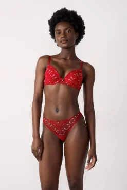 ETAM Push Up|Sujetadores Sexy|Sujetador Nº 2 - El push-up escote pronunciado ROJO