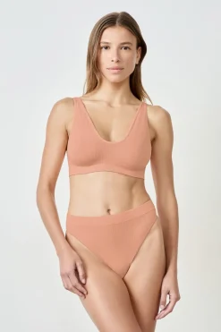 ETAM Bralette|Sin Aro|Sujetador acanalado ROSA CLARO