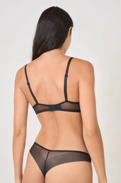 ETAM Sujetadores Talla Grande: Copas D-G|Sujetadores Invisibles|Sujetador balconet NEGRO