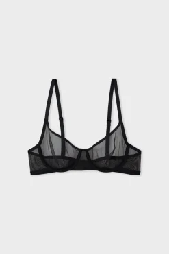 ETAM Sujetadores Talla Grande: Copas D-G|Sujetadores Invisibles|Sujetador balconet NEGRO